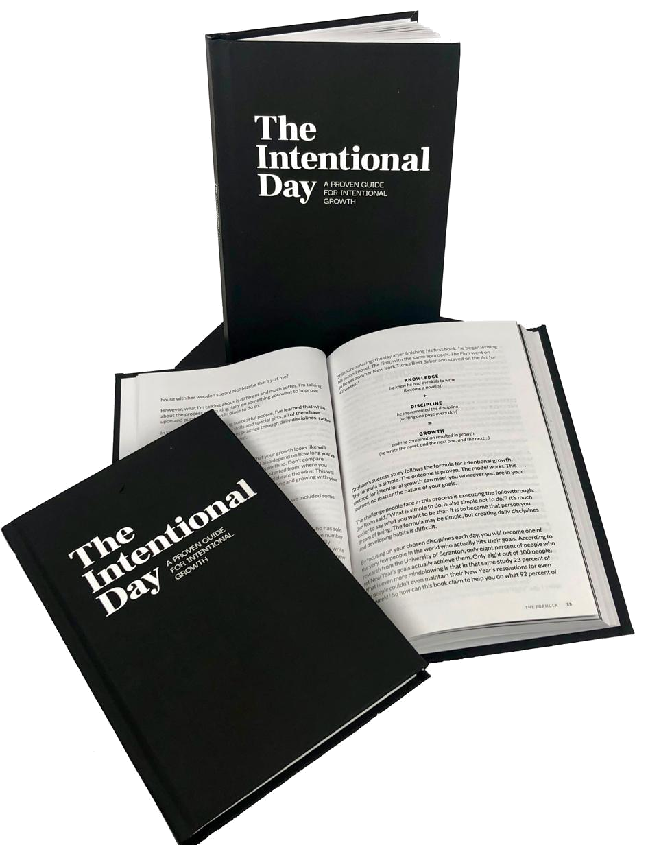 The Intentional Day book — cover and interior pages